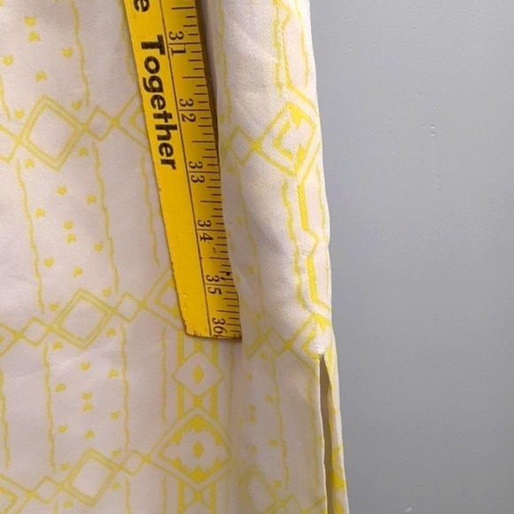 J. CREW Gray & Yellow Racerback Midi Side Slit Sheath Dress - Picture 7 of 12